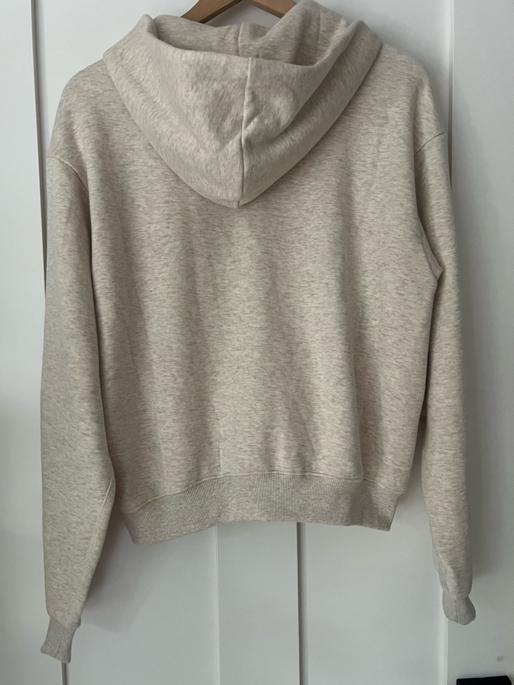 SKIMS Cotton Fleece Classic Cropped Zip Up Hoodie Oatmeal Heather L - Picture 5 of 16